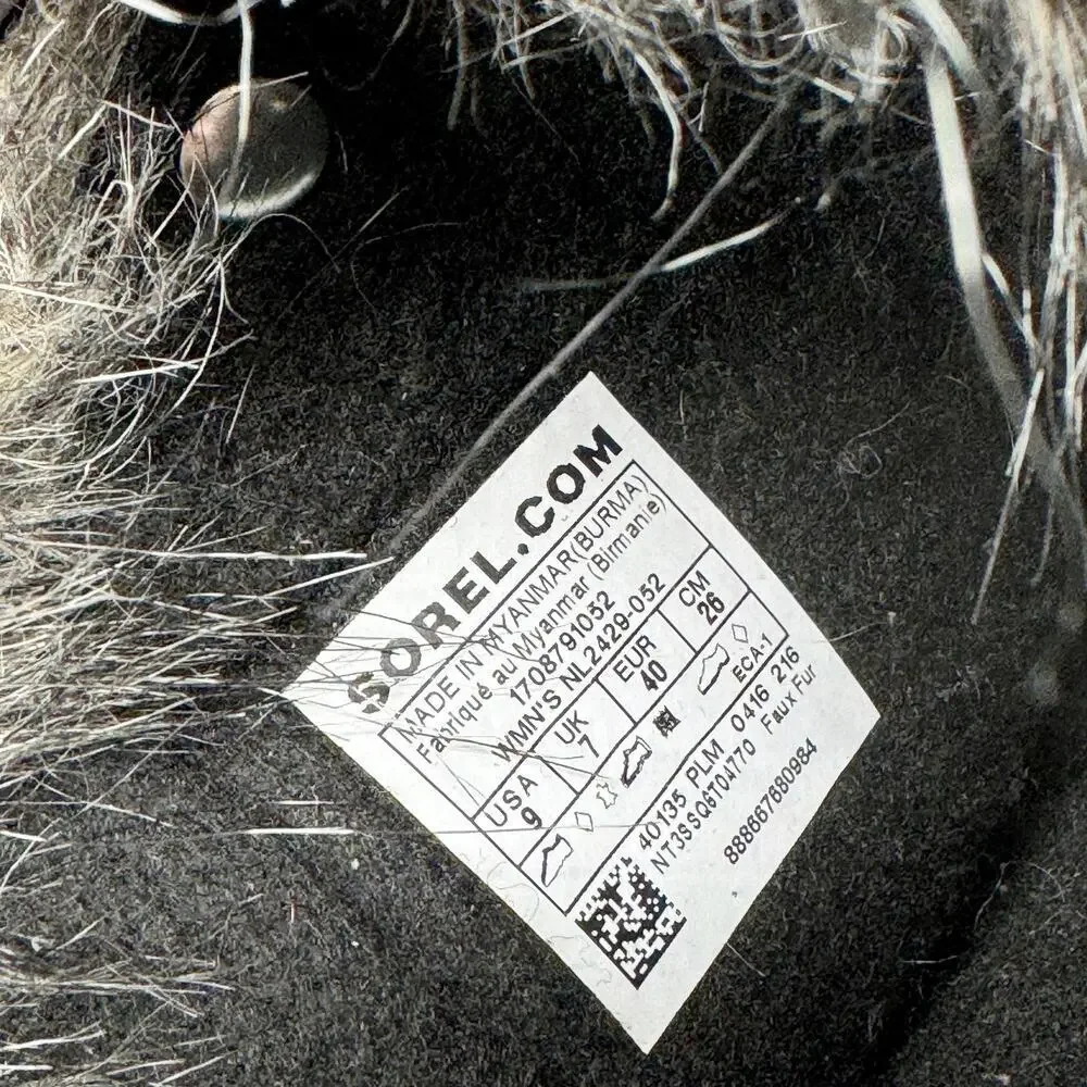 Sorel Joan of Arctic II Fur Snow Boots Waterproof Insulated Gray Suede Size 9